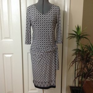 Lori Michaels Collection Black & White Knit Dress